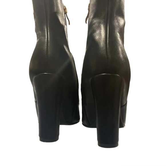Ankle Heeled Soft Booties with Zippers  - Black - 8.5 - Picture 3 of 15